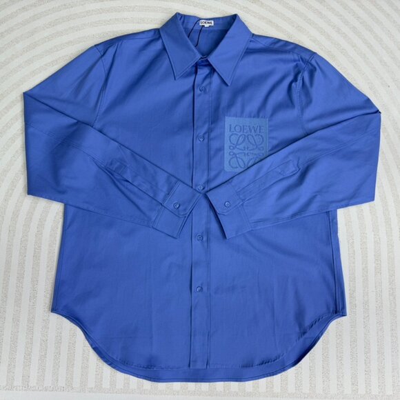 Loewe Couple's Embroidered Logo Chest Shirt Blue - Picture 1 of 16